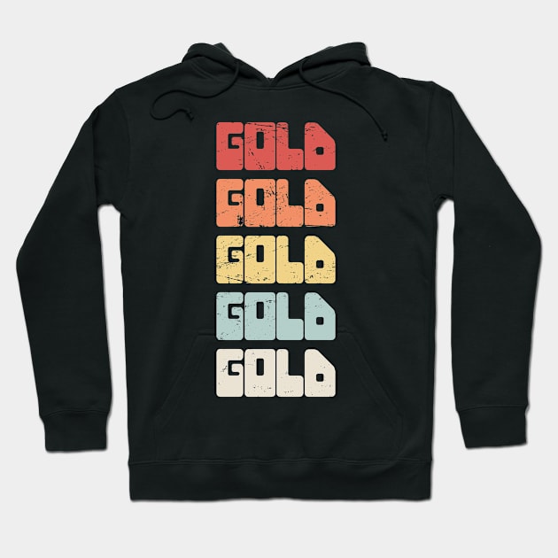 GOLD | Vintage 70s Gold Panning Text Hoodie by MeatMan